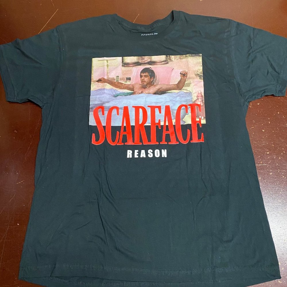 Reason Mens Black Scarface Money Short Sleeve Crew Neck Pullover T Shit Size XL